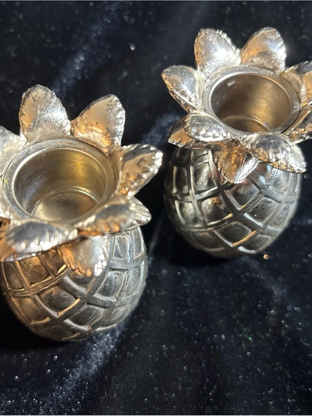 Metal Pineapple Votive Candle Holders